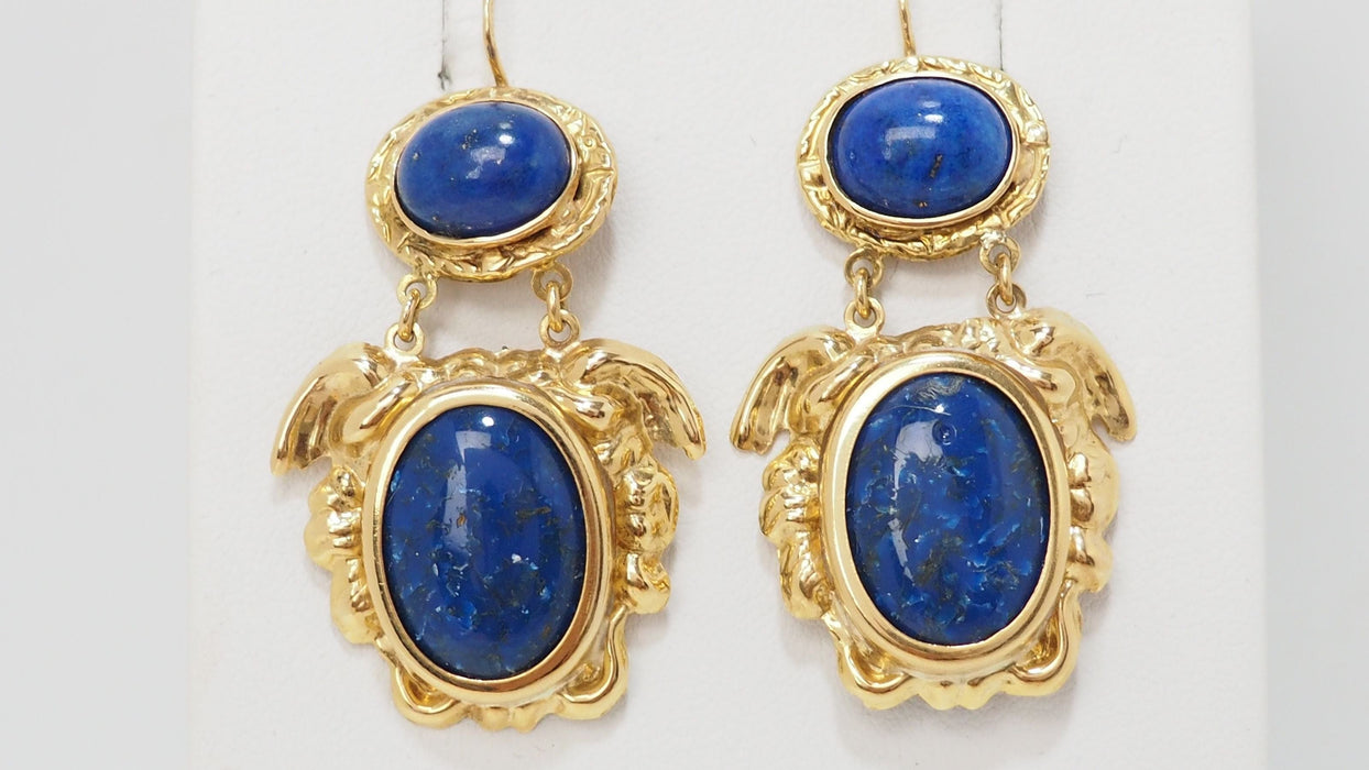 Boucles d'oreilles Boucles d'Oreilles Cabochon Lapis Lazuli 58 Facettes 29893