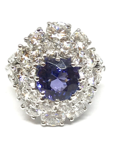 Bague Bague Or blanc Diamants Tanzanite 58 Facettes