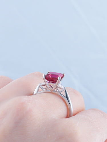 Bague 52 Bague Spinelle rouge Diamants 58 Facettes