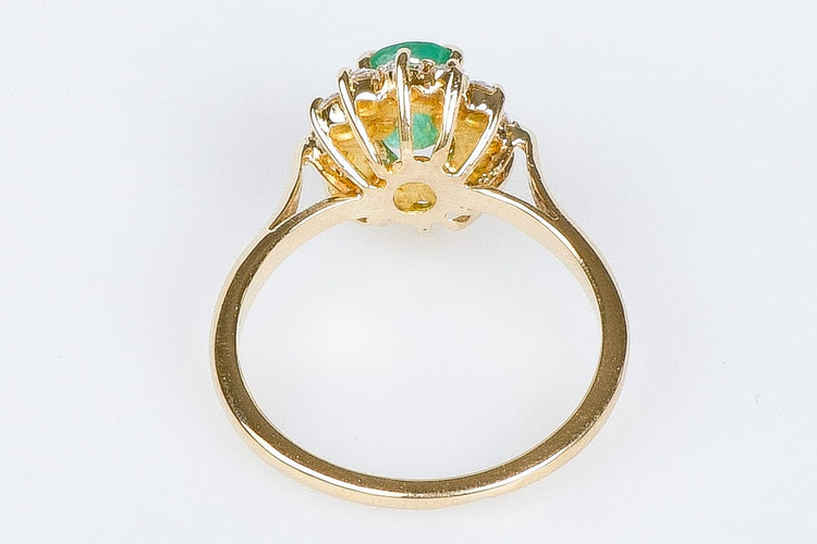 Bague 53 Bague  Marguerite émeraude oxydes de zirconium 58 Facettes BG-EMERV- 104