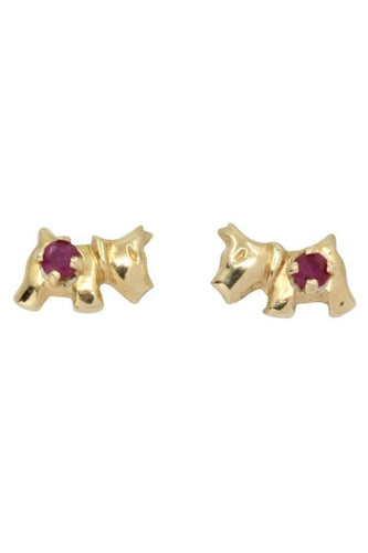Boucles d'oreilles BOUCLES D'OREILLES CHIEN RUBIS 58 Facettes 047061