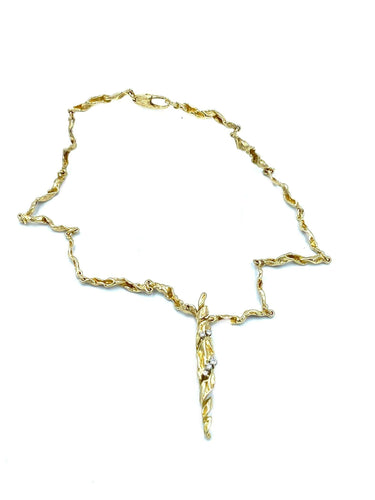 Collier GILBERT ALBERT. Collier or jaune et diamant 58 Facettes