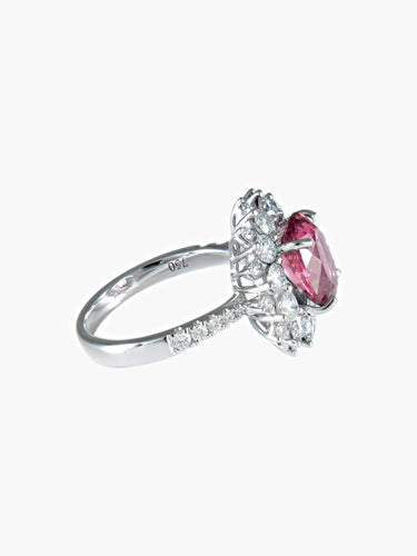 Bague 52 Bague Marguerite Saphir rose Diamants 58 Facettes