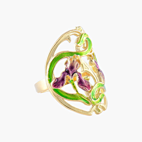 Bague 55 Bague style Art Nouveau Iris 58 Facettes