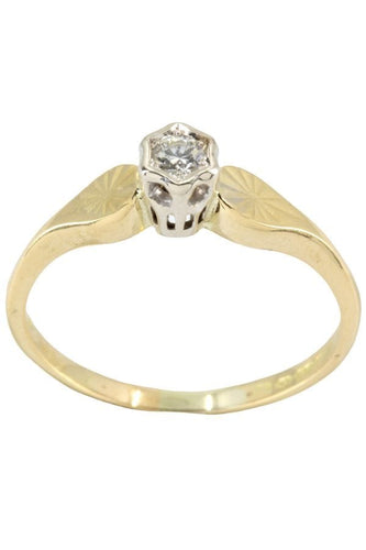 Bague SOLITAIRE DIAMANT ANCIEN 0.05 CARAT 58 Facettes 044331