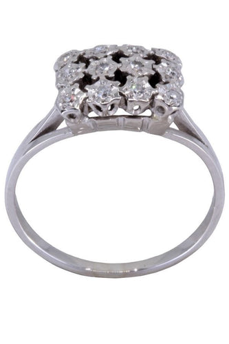 Bague 56 BAGUE DIAMANTS ANNÉES 50' 58 Facettes 070391