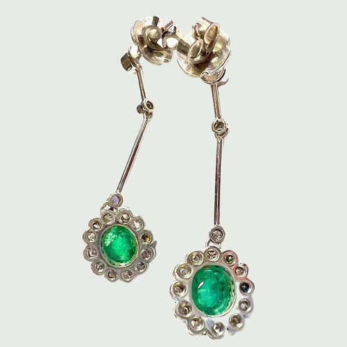 Boucles d'oreilles BOUCLES D'OREILLES EMERAUDES DIAMANTS 58 Facettes