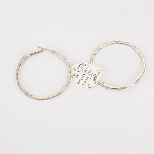 Boucles d'oreilles Créoles en Or blanc, diamants 58 Facettes