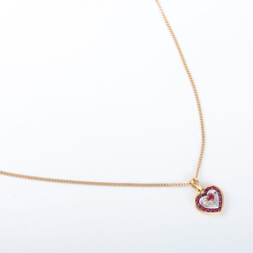 Collier Collier coeur Rubis or jaune 58 Facettes 2801