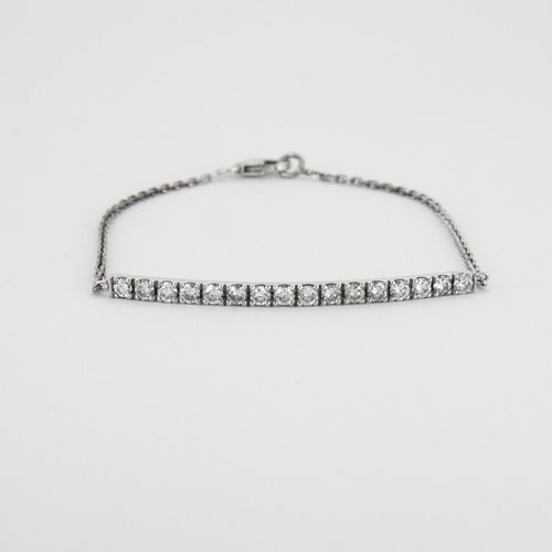 Bracelet Bracelet or blanc barrette diamants 58 Facettes