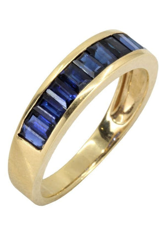 Bague 53.5 DEMI-ALLIANCE SAPHIRS 58 Facettes 052861