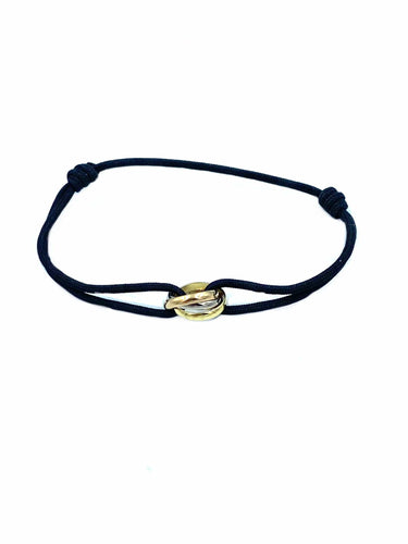 Bracelet CARTIER. Collection Trinity, bracelet cordon et 3 ors 58 Facettes