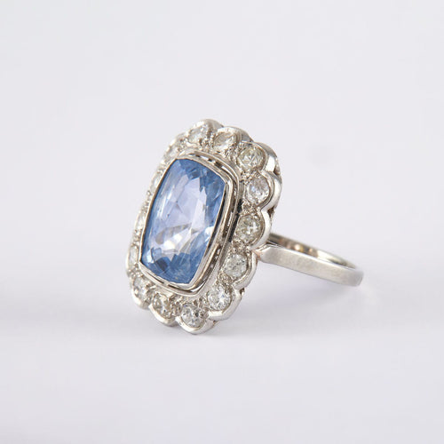 Bague 53 Bague 1930 Saphir Diamants 58 Facettes