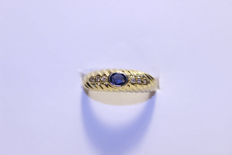 Bague 58 Bague Diamants et Saphir 58 Facettes