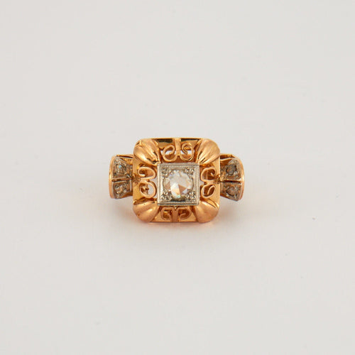 Bague 52 Bague Rétro Diamants 58 Facettes EL2-43