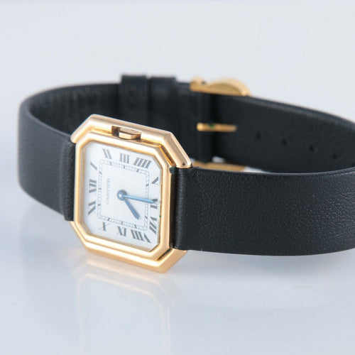 Montre Cartier - montre en cuir et en or 58 Facettes
