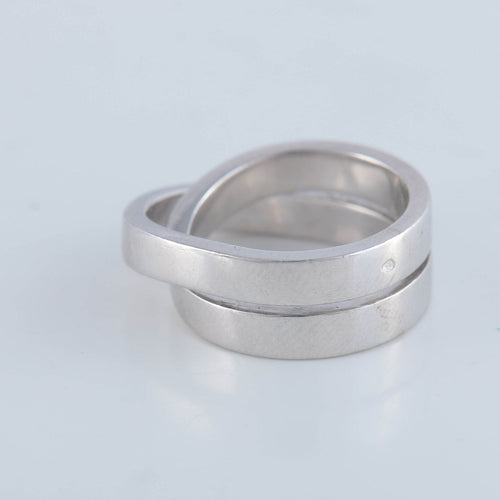 Bague 53 CARTIER - bague double anneau, or gris 58 Facettes