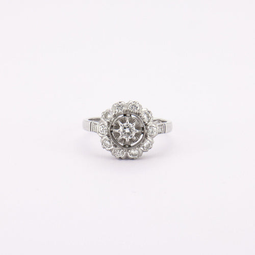 Bague 53 Bague Marguerite, diamants 58 Facettes