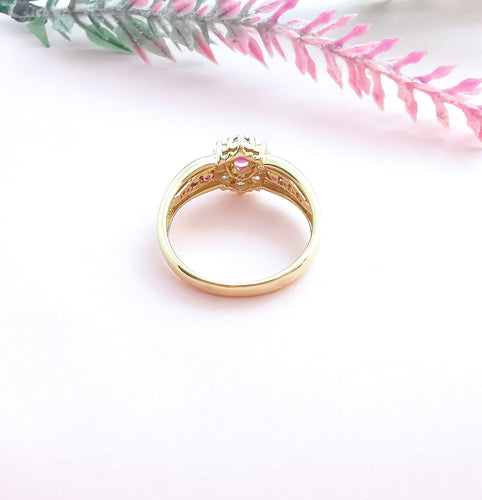 Bague Bague Fleur Rubis Diamants 58 Facettes AA 1619