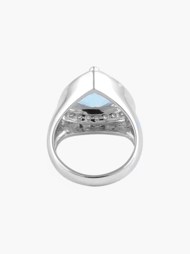 Bague 52 Bague Triangle Topaze bleue 58 Facettes