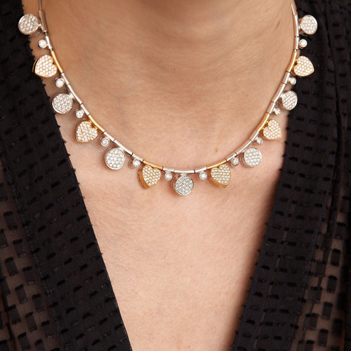 Collier Collier motifs cœurs 2 Ors, diamants 58 Facettes