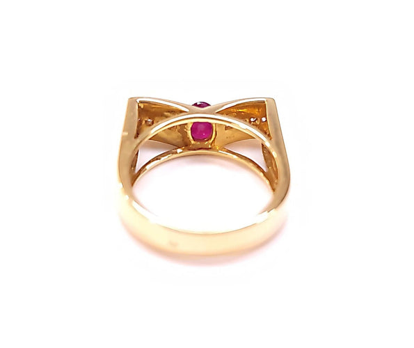 Bague 54 Bague rubis et diamants 58 Facettes GG25.Aile-R