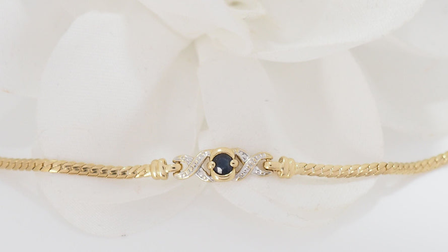 Bracelet 18.5cm Bracelet en Or Jaune & Saphirs 58 Facettes 32141