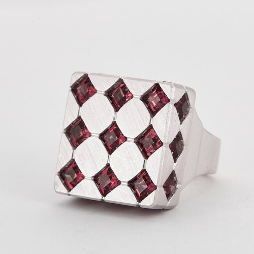 Bague 55 Bague Cocktail Damier Tourmalines 58 Facettes