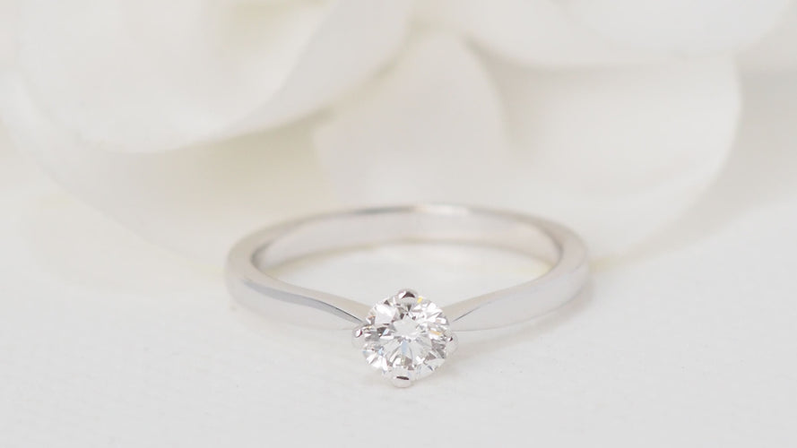 Bague 55 Bague Solitaire Diamant 0,51ct Or Blanc 58 Facettes 32293