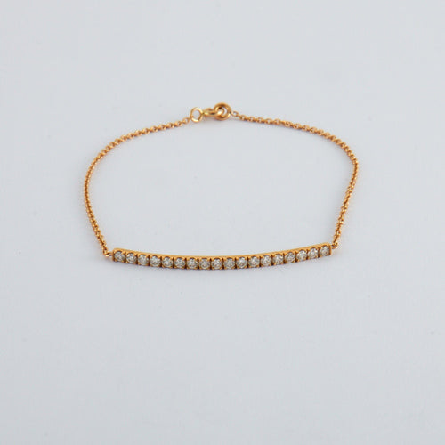 Bracelet Bracelet or rose barrette de diamants 58 Facettes