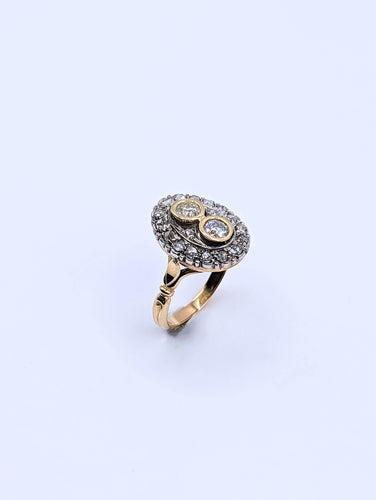 Bague Bague pompadour or et diamants 58 Facettes