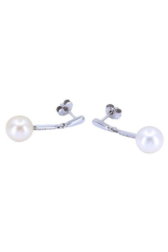 Boucles d'oreilles BOUCLES D'OREILLES PENDANTES PERLES ET DIAMANTS 58 Facettes 071921