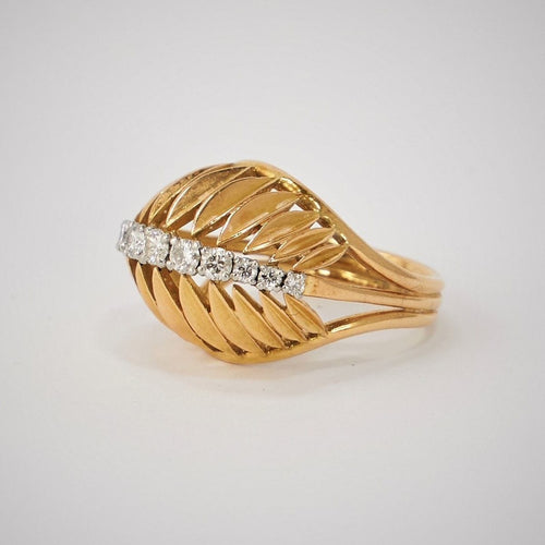 Bague 58 Bague Coquillage Or Jaune Diamants 58 Facettes LOT 3804