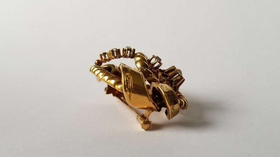 Broche Broche époque Napoléon III Or jaune Diamants 58 Facettes