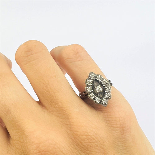 Bague 51 Bague Marquise en Or gris & Diamants 58 Facettes 20400000639