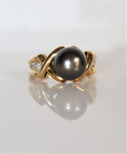 Bague 53 Bague Perle De Tahiti Et Diamants 58 Facettes 502