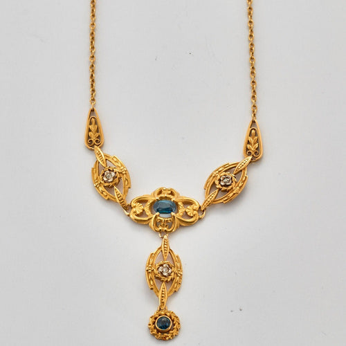 Collier Collier collerette Diamants Saphirs 58 Facettes