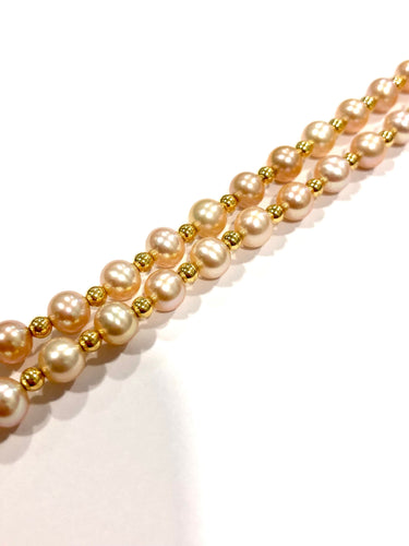 Collier Collier perles de culture et boules or jaune 58 Facettes