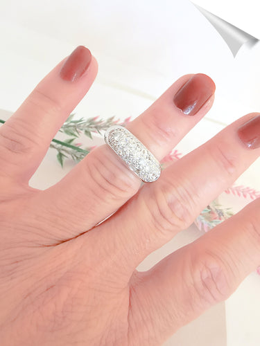 Bague 52.5 Bague Jonc Diamants Or Blanc 58 Facettes AA 1532