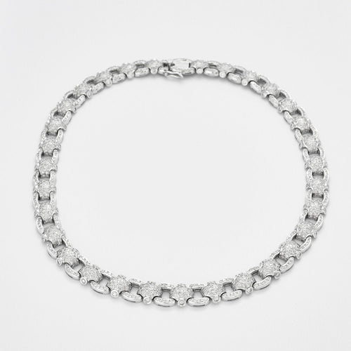 Collier Collier chaîne en pavage de diamants 58 Facettes 3644