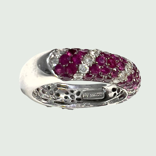 Bague BAGUE SPINELLES ROUGES DIAMANTS 58 Facettes Q743A