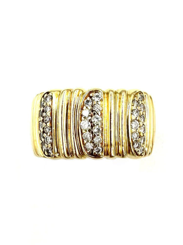 Bague 54 CARTIER. Collection Casque d’or, bague vintage or jaune et diamants 58 Facettes