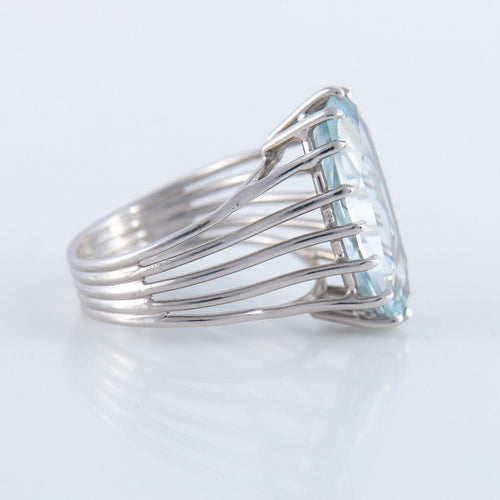 Bague 52 Bague Aigue-marine 58 Facettes JE76