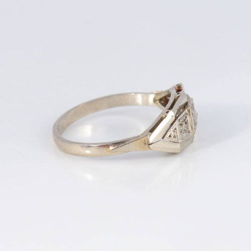 Bague 52 Bague jarretière Art Déco or blanc et diamant 58 Facettes