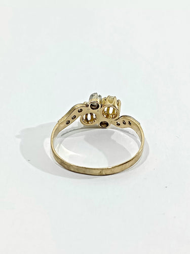 Bague 52.5 Bague Toi Et Moi Or Diamants Et Perles 58 Facettes 2308/1