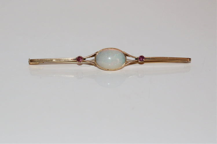 Broche Broche-barrette Art Déco opale et rubis 58 Facettes 528