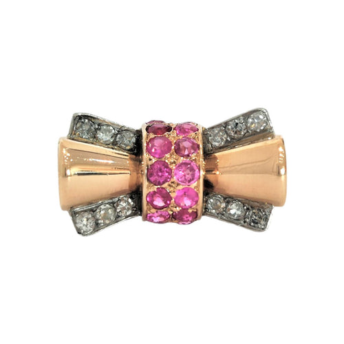 Bague 57 Bague tank noeud rubis et diamants 58 Facettes 1-1131/2