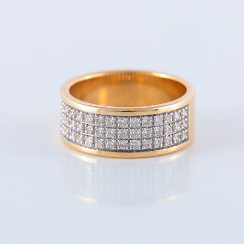 Bague 56 Bague large pavage Diamants 58 Facettes JE86