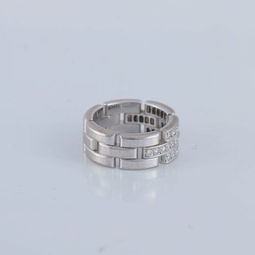 Bague 51 CARTIER - bague Maillon Panthère or gris, diamants 58 Facettes