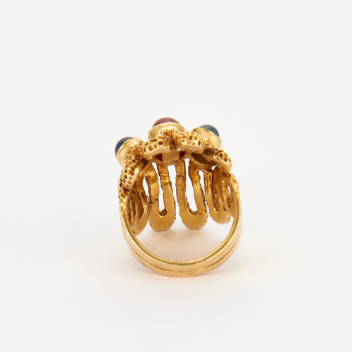 Bague 48 LALAOUNIS - Bague cabochons de saphirs et rubis 58 Facettes